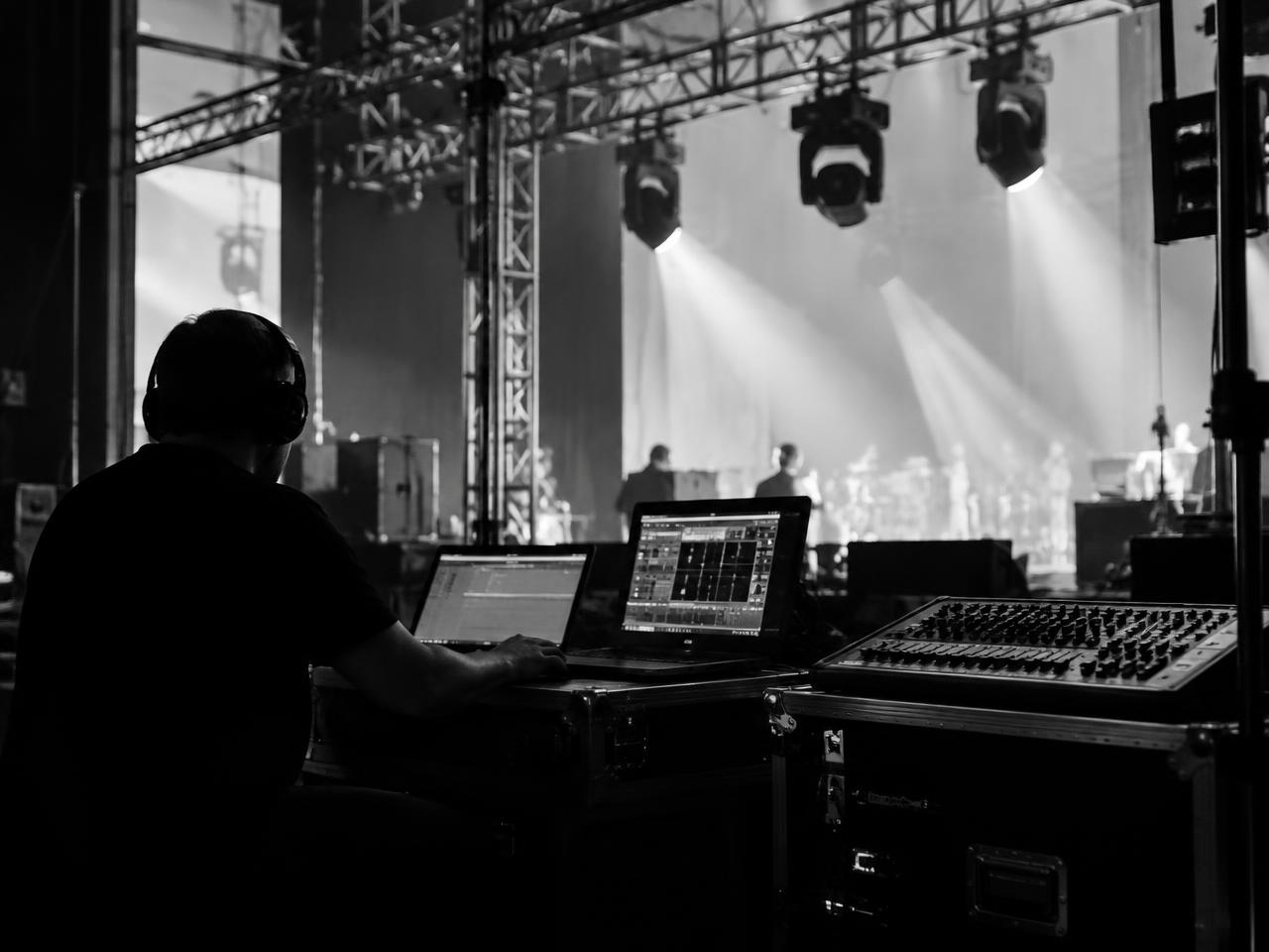 Technical control desk operating an event